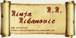 Minja Mikanović vizit kartica